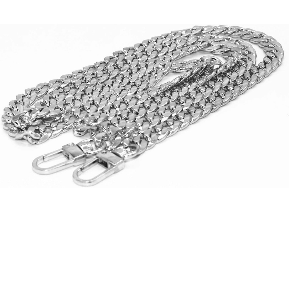 47" DIY Iron Flat Chain Strap Purse Chain Accessories Purse Straps Silver